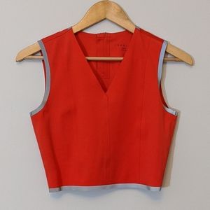 Theory 🧿 Laser edged cropped reflective tank top
